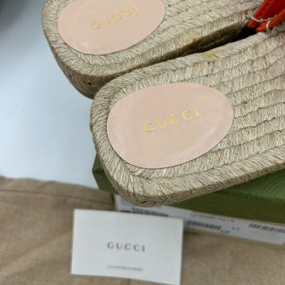 Women’s Gucci interlocking G leather espadrilles size 37 made in Spain - Picture 8 of 11